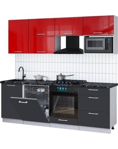 Кухонный гарнитур Интерлиния Мила Gloss 2.3-ПМ2