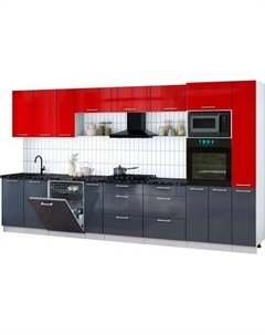 Кухонный гарнитур Интерлиния Мила Gloss 3.8-ПМ1