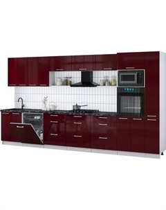 Кухонный гарнитур Интерлиния Мила Gloss 3.9-ПМ1