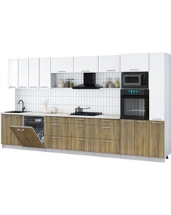Кухонный гарнитур Интерлиния Мила Gloss 3.9-ПМ1