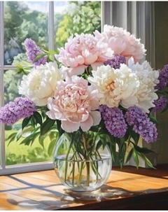 Набор алмазной вышивки Феникс+ Сирень и пионы / 70837 Feniks