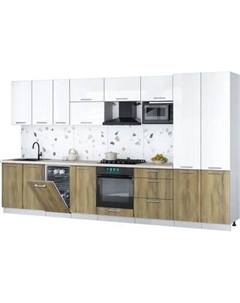Кухонный гарнитур Интерлиния Мила Gloss 3.7-ПМ4