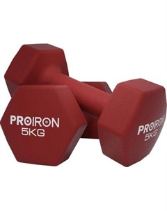 Набор гантелей Proiron Неопреновые гексагональные по 5кг / Г2050НГ
