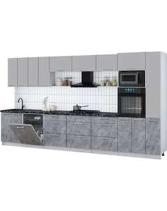 Кухонный гарнитур Интерлиния Мила Gloss 3.9-ПМ1