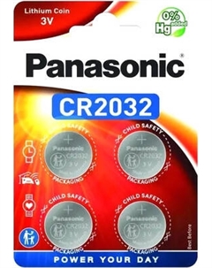 Комплект батареек Panasonic Lithium CR2032 BL4 (CR-2032EL/4B)