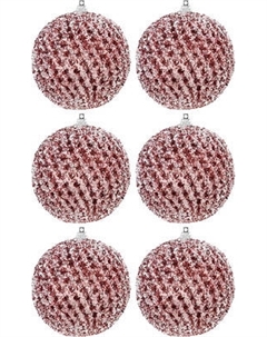 Набор шаров новогодних Elan Gallery Розовый с блестками / 970163 Elan gallery