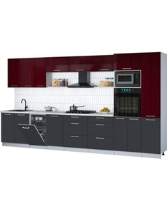 Кухонный гарнитур Интерлиния Мила Gloss 3.9-ПМ3