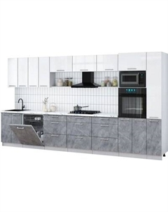 Кухонный гарнитур Интерлиния Мила Gloss 3.9-ПМ1
