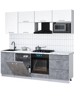 Кухонный гарнитур Интерлиния Мила Gloss 2.3-ПМ2