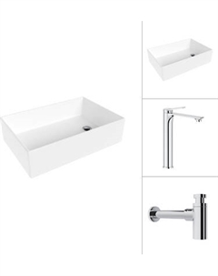 Умывальник со смесителем Lauter 21518-1 + Rio 21AM12672 с сифоном 21635CH