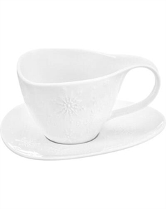 Чашка с блюдцем Elan Gallery Снежинки / 540966 Elan gallery