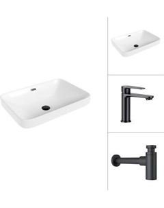 Умывальник со смесителем Lauter 21441B + Moon 21СК691BS с сифоном 21635B