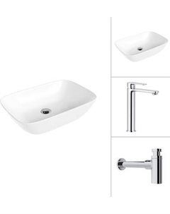 Умывальник со смесителем Lauter 21454 + Moon 21СK81691C + сифон 21635CH