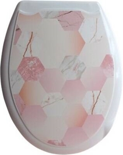 Сиденье для унитаза Еврокомфорт Розовая абстракция 002721