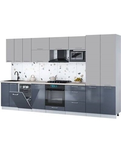 Кухонный гарнитур Интерлиния Мила Gloss 3.5-ПМ4