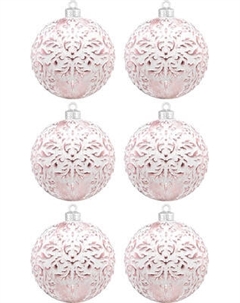 Набор шаров новогодних Elan Gallery Белый с розовым / 970160 Elan gallery