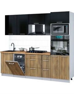 Кухонный гарнитур Интерлиния Мила Gloss 2.45-ПМ3