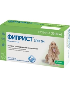 Капли от блох KRKA Фиприст для собак 10-20кг Krka