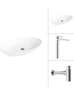 Умывальник со смесителем Lauter 21571 + Reef 21CK8678C с сифоном 21635CH