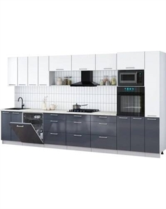 Кухонный гарнитур Интерлиния Мила Gloss 3.9-ПМ1