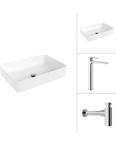 Умывальник со смесителем Lauter 21487-50 + Reef 21CK8678C с сифоном 21635CH