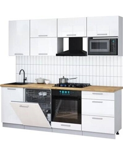 Кухонный гарнитур Интерлиния Мила Gloss 2.3-ПМ2