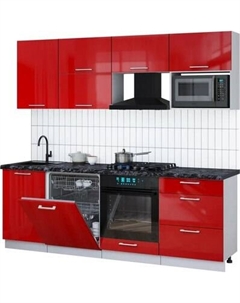 Кухонный гарнитур Интерлиния Мила Gloss 2.3-ПМ2