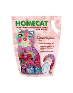 Наполнитель для туалета Homecat Роза Силикагелевый / 66346