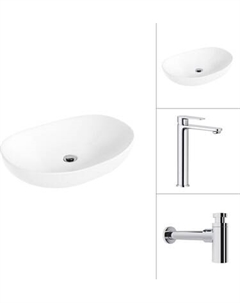 Умывальник со смесителем Lauter 21502 + Moon 21СK81691C с сифоном 21635CH