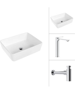 Умывальник со смесителем Lauter 21674 + Rio 21AM12672 с сифоном 21635CH