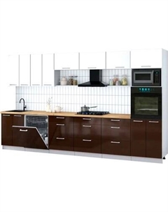 Кухонный гарнитур Интерлиния Мила Gloss 3.6-ПМ1-2