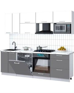 Кухонный гарнитур Интерлиния Мила Gloss 2.4-ПМ2