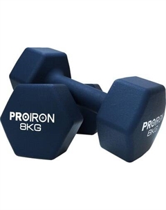 Набор гантелей Proiron Неопреновые гексагональные по 8кг / Г2080НГ
