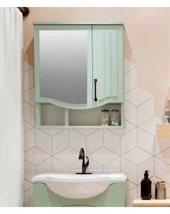 Шкаф с зеркалом для ванной Runo Марсель 65 правый