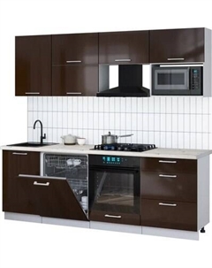 Кухонный гарнитур Интерлиния Мила Gloss 2.3-ПМ2