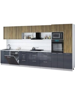 Кухонный гарнитур Интерлиния Мила Gloss 4.0-ПМ1