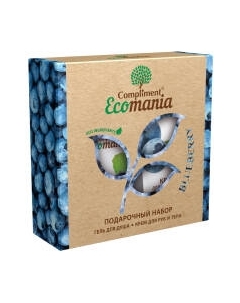 Набор косметики для тела Compliment Ecomania Blueberry Гель д/душа 250мл+Крем д/рук и тела 200мл