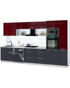 Кухонный гарнитур Интерлиния Мила Gloss 3.6-ПМ1