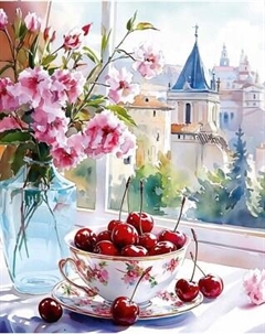 Набор алмазной вышивки Феникс+ Натюрморт с вишнями / 70858 Feniks