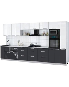 Кухонный гарнитур Интерлиния Мила Gloss 3.9-ПМ1