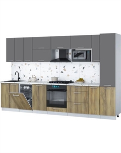 Кухонный гарнитур Интерлиния Мила Gloss 3.4-ПМ4