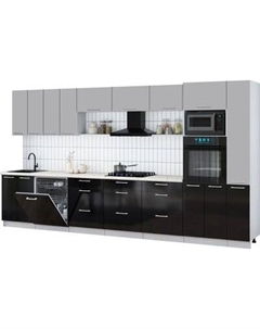 Кухонный гарнитур Интерлиния Мила Gloss 3.9-ПМ1