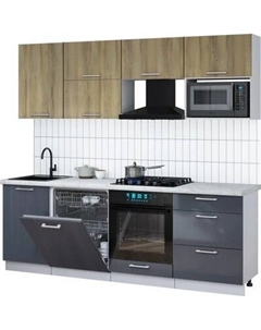 Кухонный гарнитур Интерлиния Мила Gloss 2.3-ПМ2