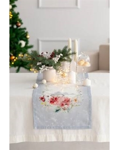 Дорожка на стол Listelle Зимний букет голубой 313104