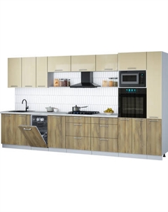 Кухонный гарнитур Интерлиния Мила Gloss 3.8-ПМ3