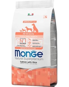 Сухой корм для собак Monge Speciality Line Monoprotein Puppy&Junior Salmon&Rice