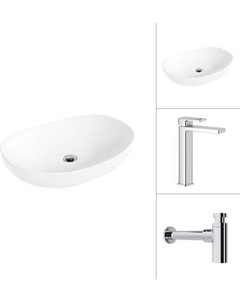 Умывальник со смесителем Lauter 21502 + Cascade 21СК0655C с сифоном 21635CH