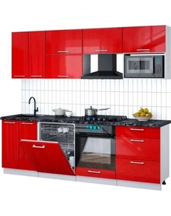 Кухонный гарнитур Интерлиния Мила Gloss 2.4-ПМ2