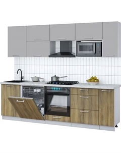 Кухонный гарнитур Интерлиния Мила Gloss 2.6-ПМ2
