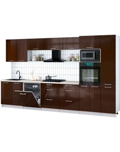 Кухонный гарнитур Интерлиния Мила Gloss 3.6-ПМ1